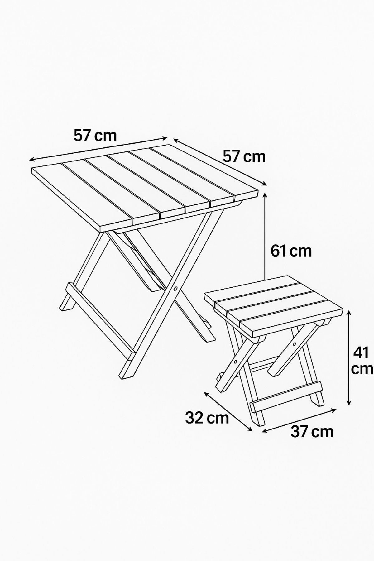 2+1 Folding Garden Set Black Bera Design