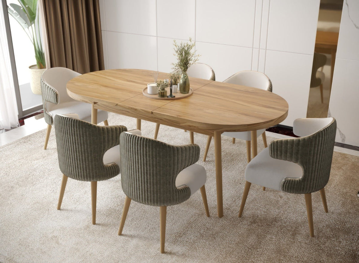 Butterfly Walnut Extendable Dining Table Up To 8 Seater with Storage Dining Table