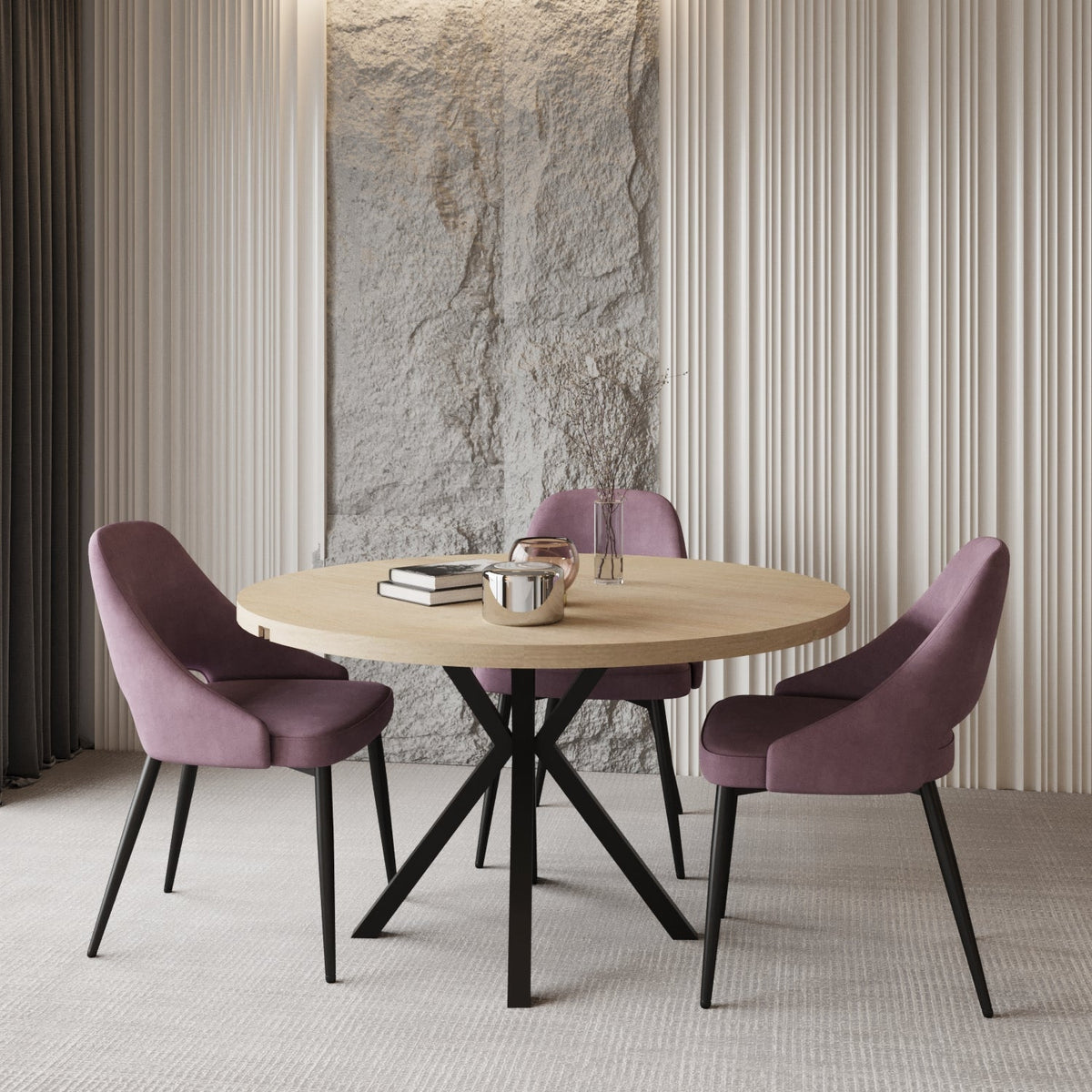 Pegasus Oak Round to Rectangular Extendable Dining Table Up to 6 Seater Dining Table