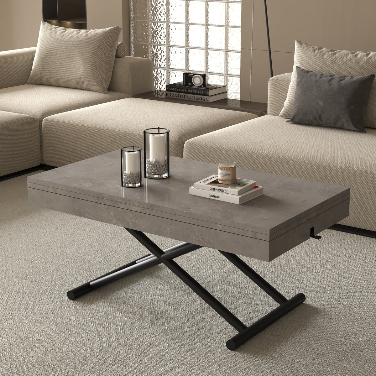 Zen Extendable Convertible Coffee to Dining Table - Silver