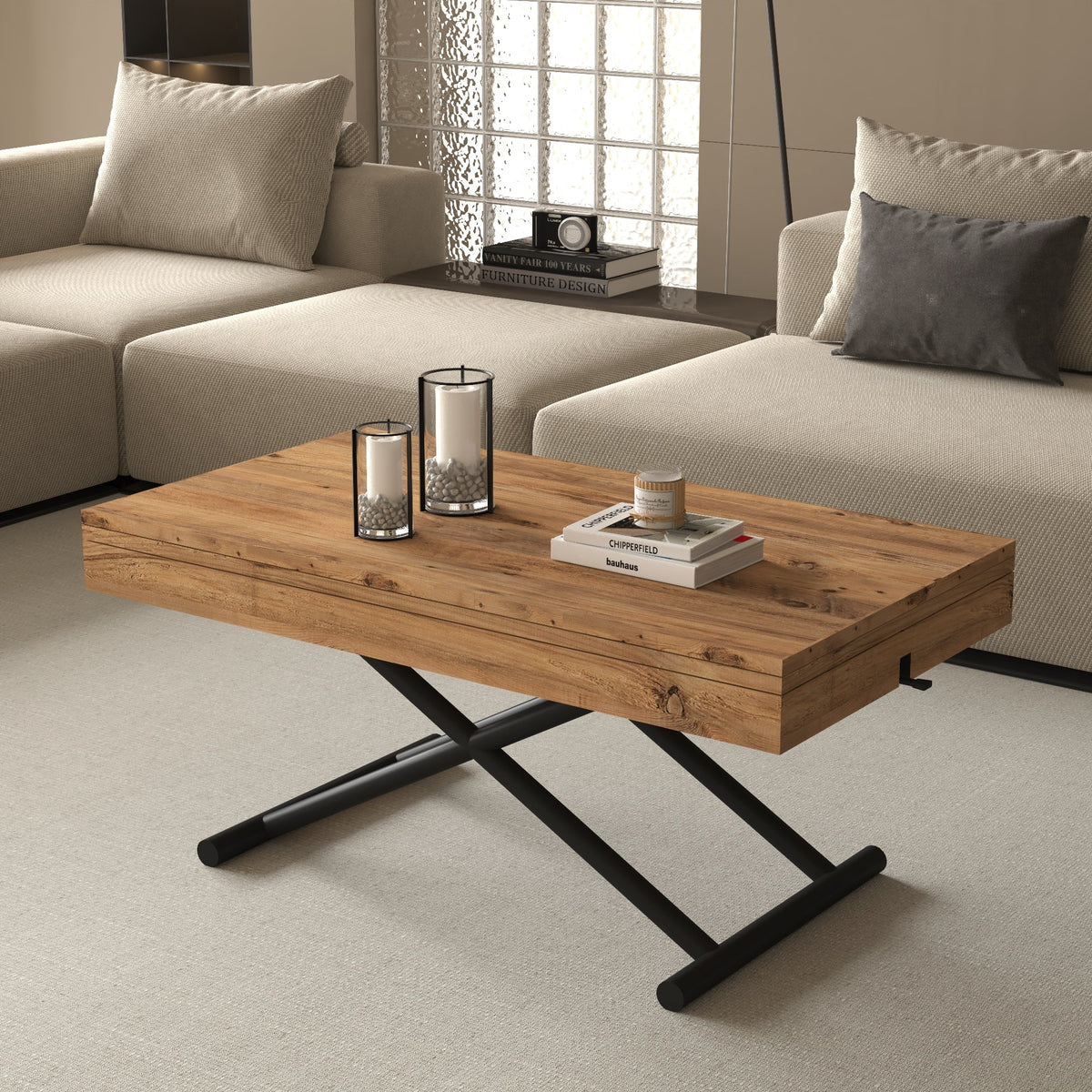 Zen Extendable Convertible Coffee to Dining Table - Walnut