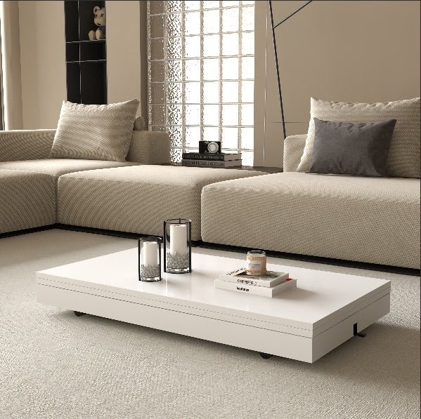Zen Extendable Convertible Coffee to Dining Table - White