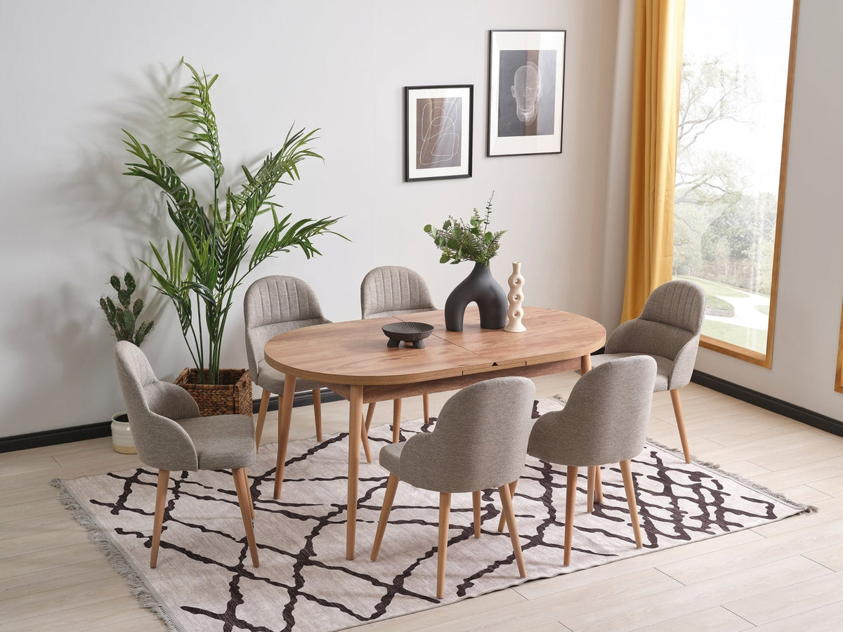 Butterfly Walnut Extendable Dining Table Up To 8 Seater with Storage Dining Table