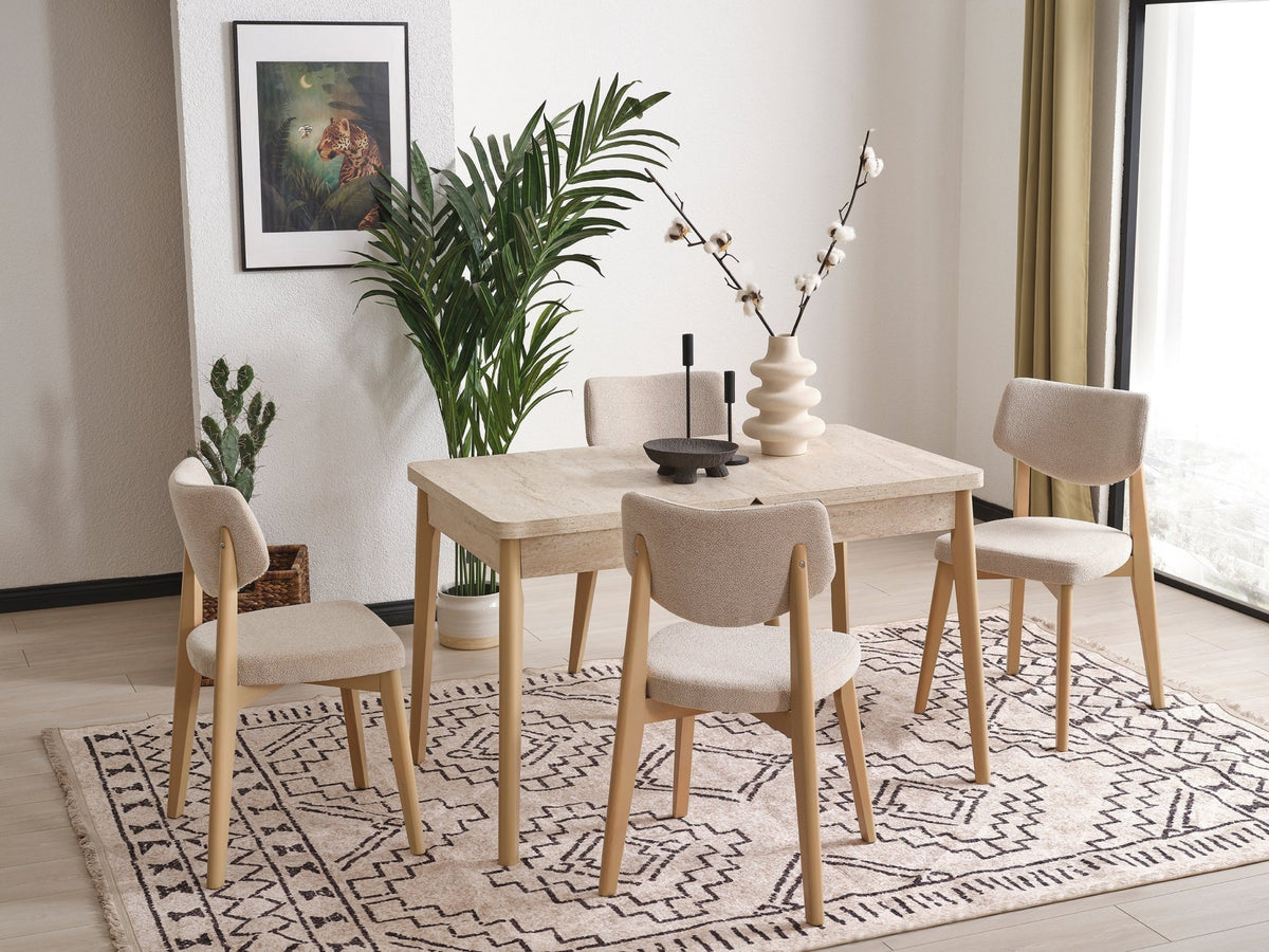 Cotton Butterfly Extendable Dining Table Set