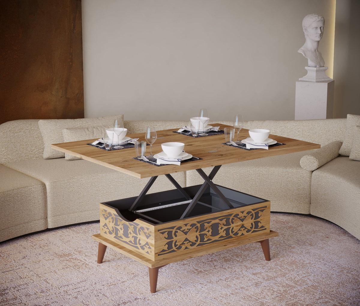 Magic Stone Extendable Coffee & Dining Table 6 in 1