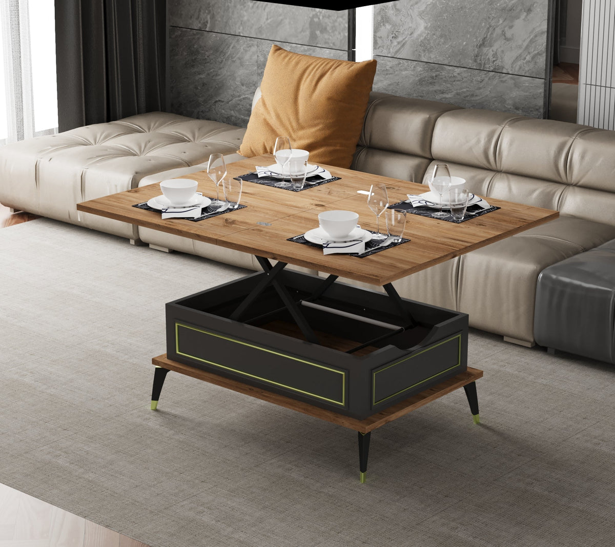 Magic Menta Extendable Coffee & Dining Table 6 in 1
