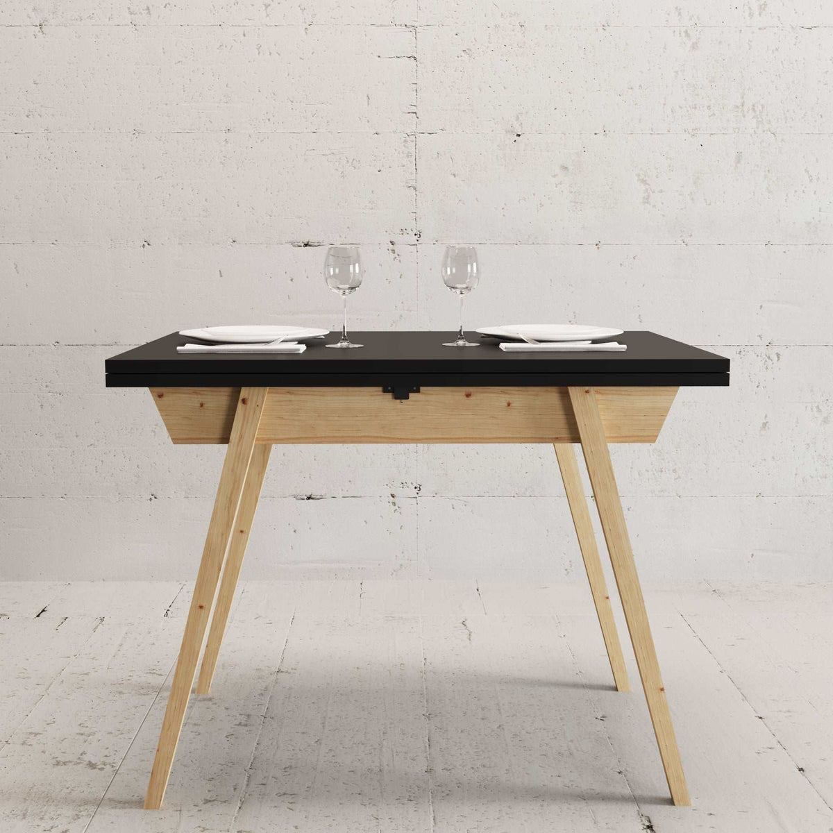 Ottara Black Extendable Dining Table with Storage