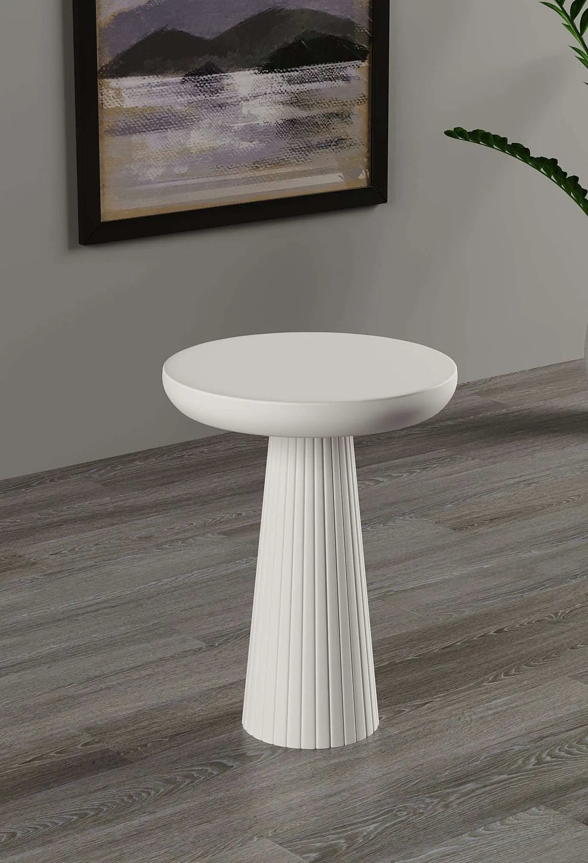 Ottawa White Mushroom Round Nested & Side Table Medium