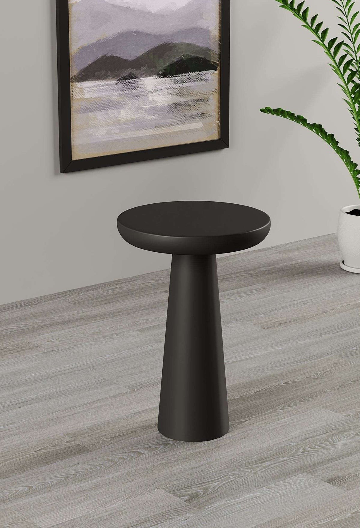 Vera Black Mushroom Round Nested & Side Table Large