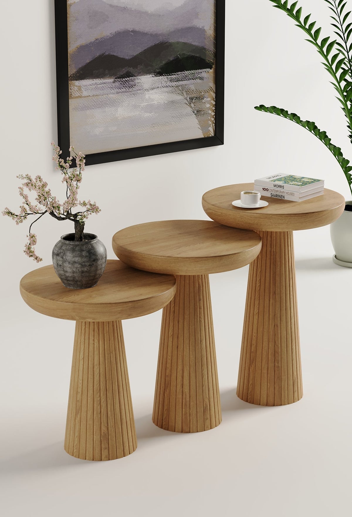 Ottawa Natural Mushroom Round Nested & Side Table Side Table