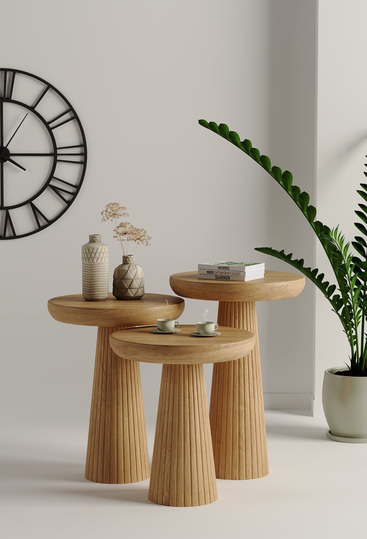 Ottawa Natural Mushroom Round Nested & Side Table Side Table