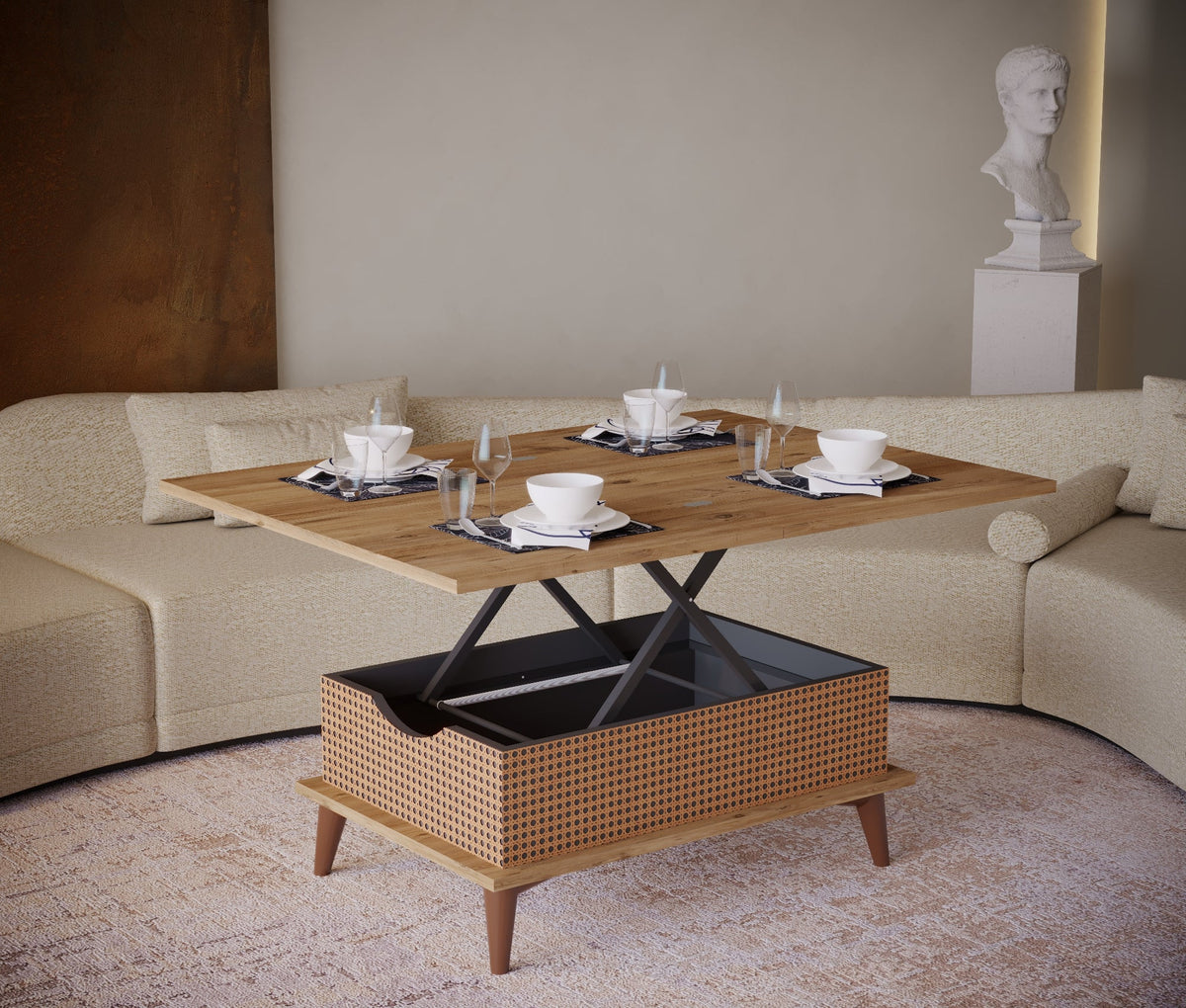 Magic Mist Extendable Coffee & Dining Table 6 in 1    