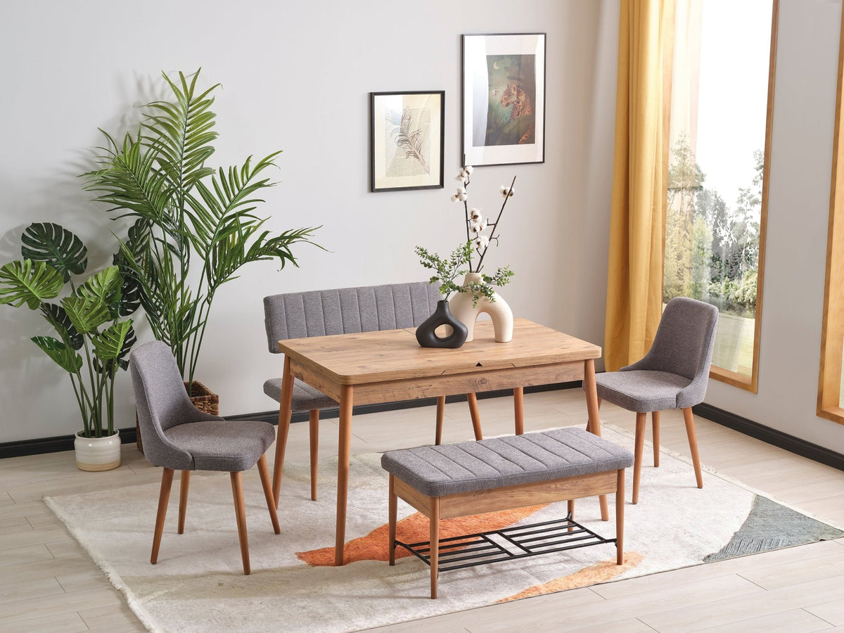 Grey Butterfly Extendable Dining Table