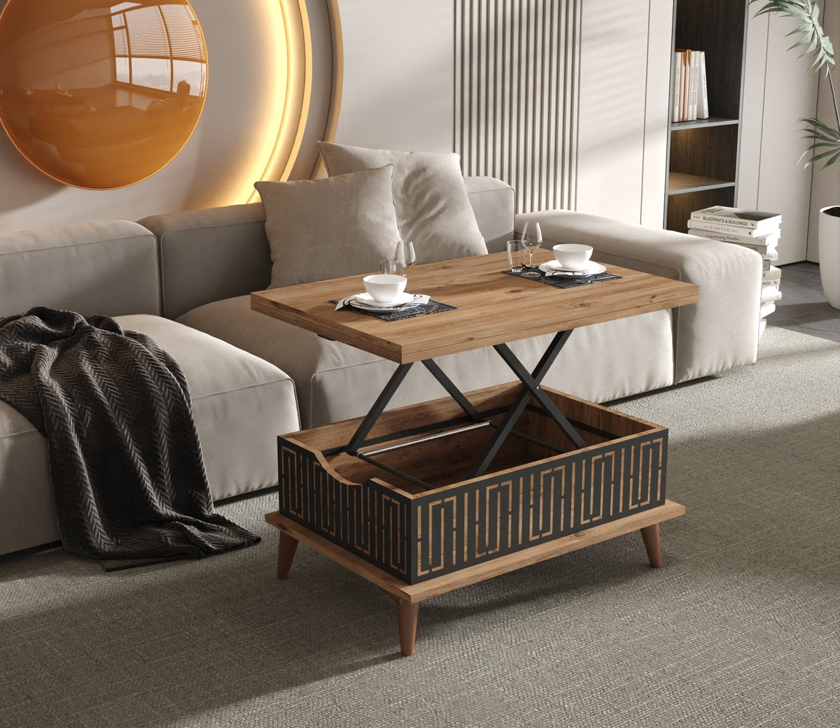 Magic City Extendable Coffee & Dining Table 6 in 1    