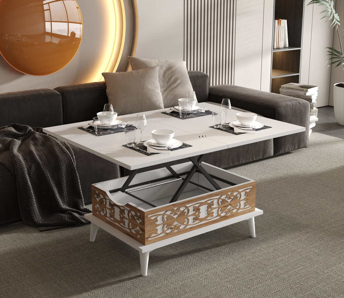 Magic Star Extendable Coffee & Dining Table 6 in 1    