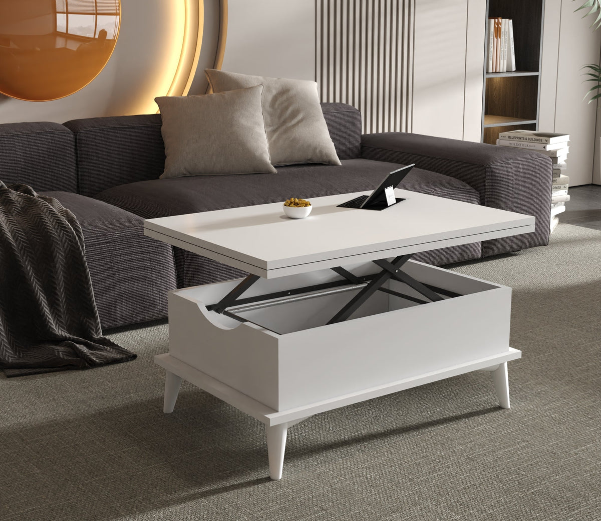 Magic White Extendable Coffee & Dining Table 6 in 1    