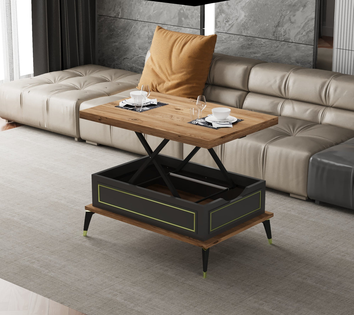 Magic Menta Extendable Coffee & Dining Table 6 in 1    