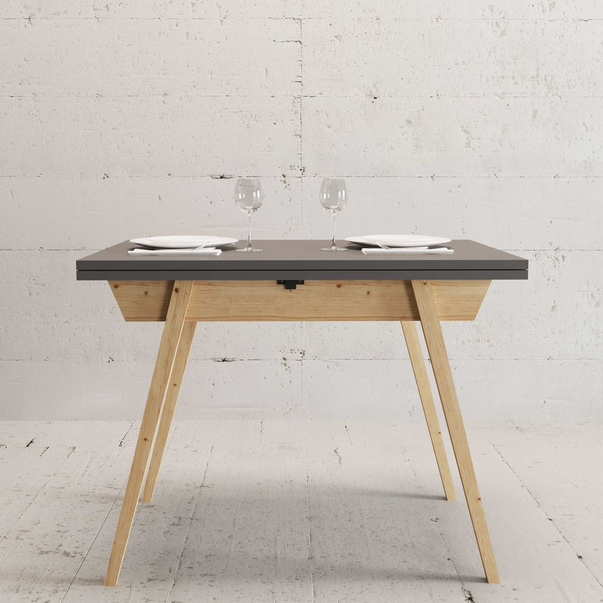 Ottara Anthracite Extendable Dining Table with Storage