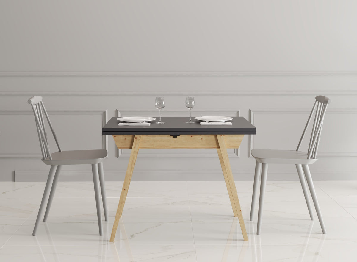 Ottara Anthracite Extendable Dining Table with Storage