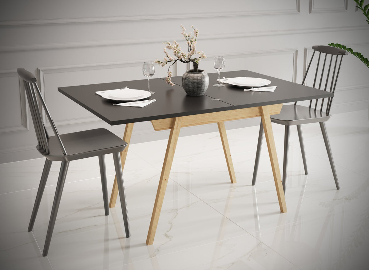 Ottara Black Extendable Dining Table with Storage