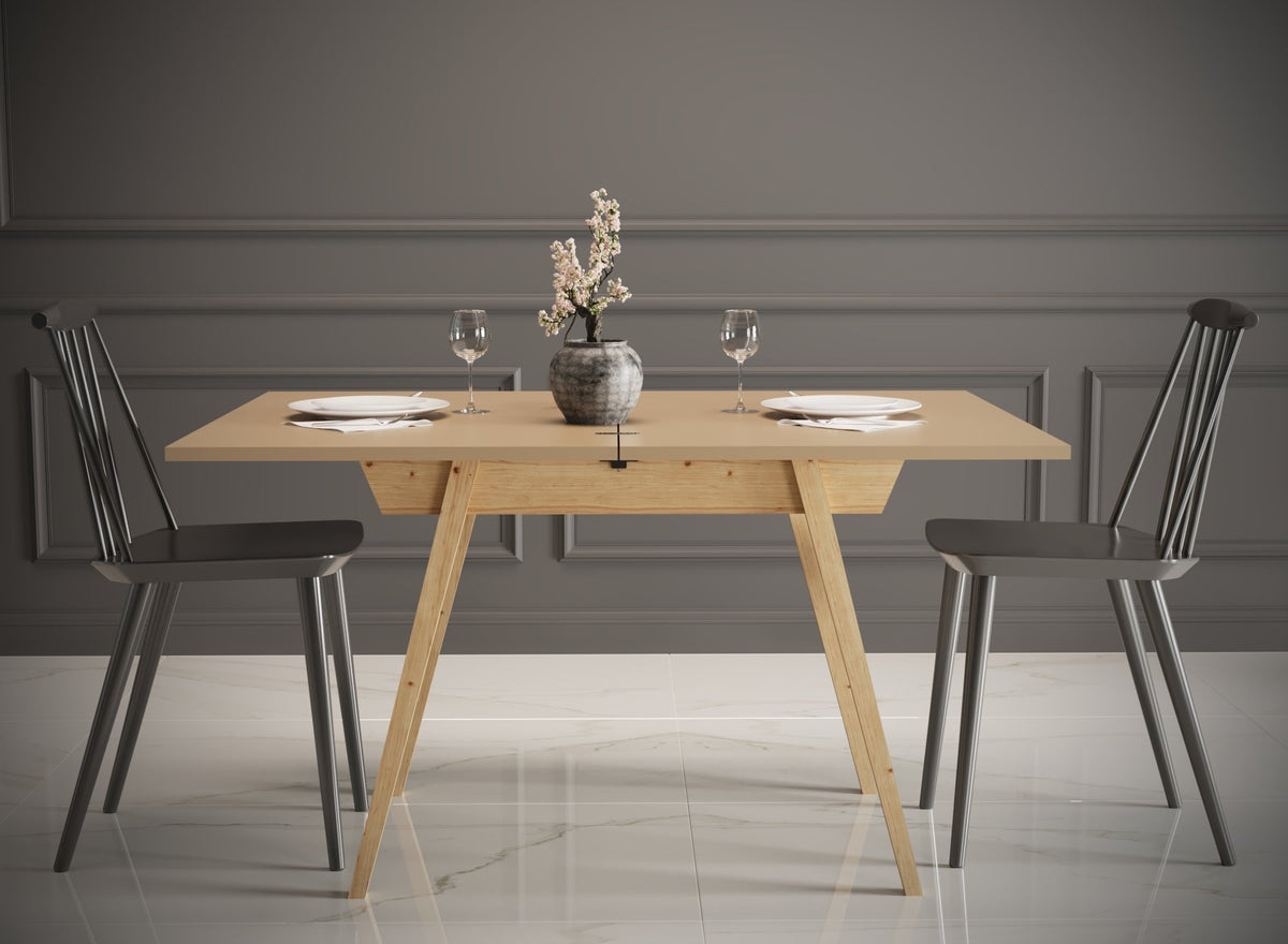 Ottara Creme Extendable Dining Table with Storage