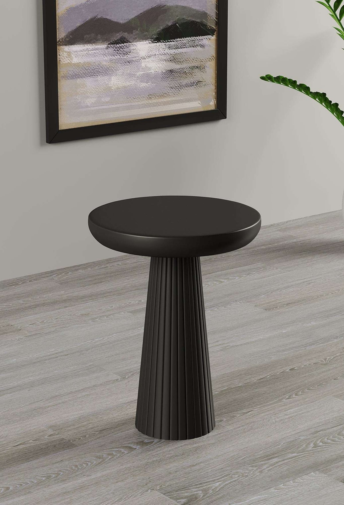 Ottawa Black Mushroom Round Nested & Side Table  Medium  