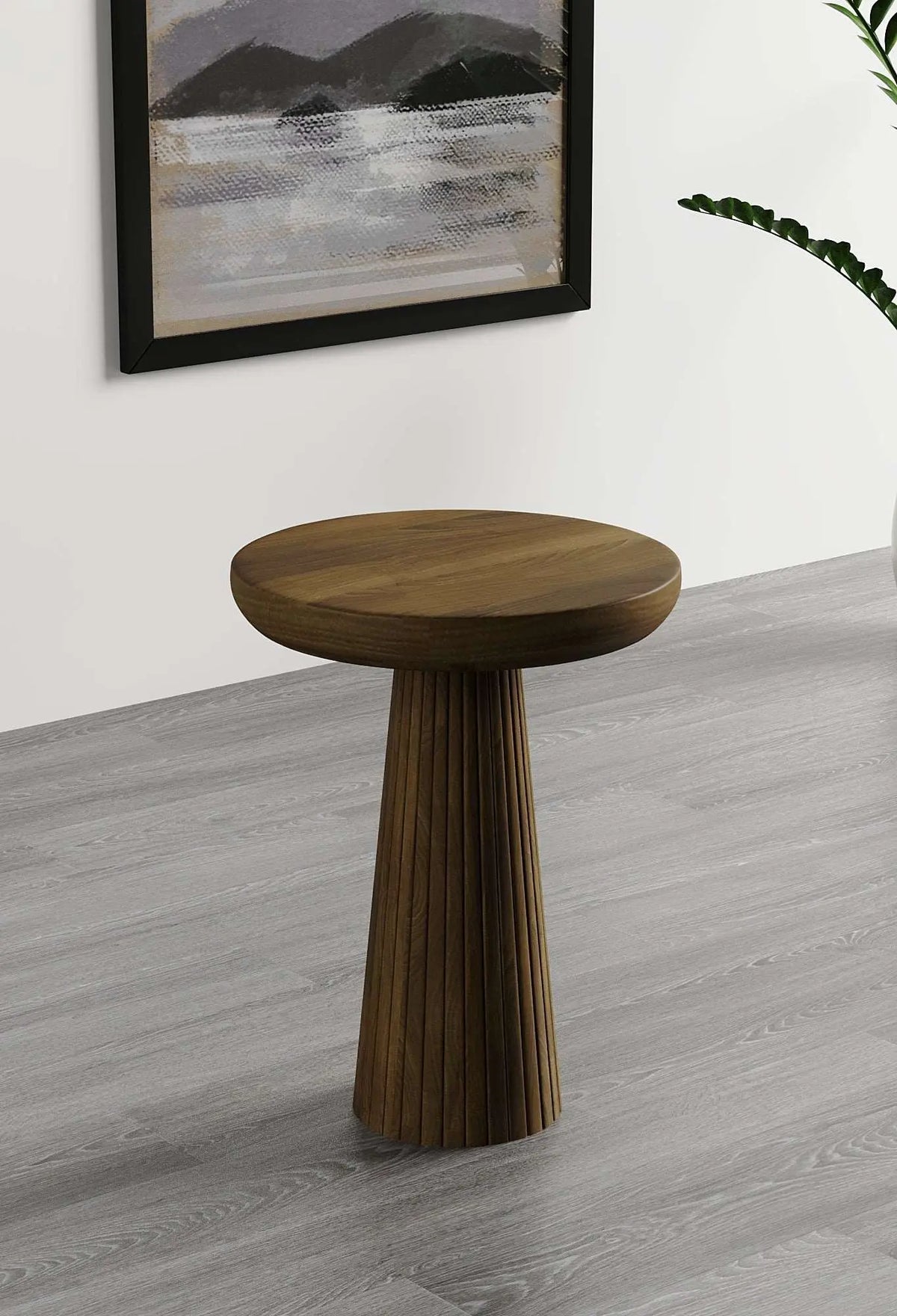 Ottawa Dark Walnut Mushroom Round Nested & Side Table  Medium  