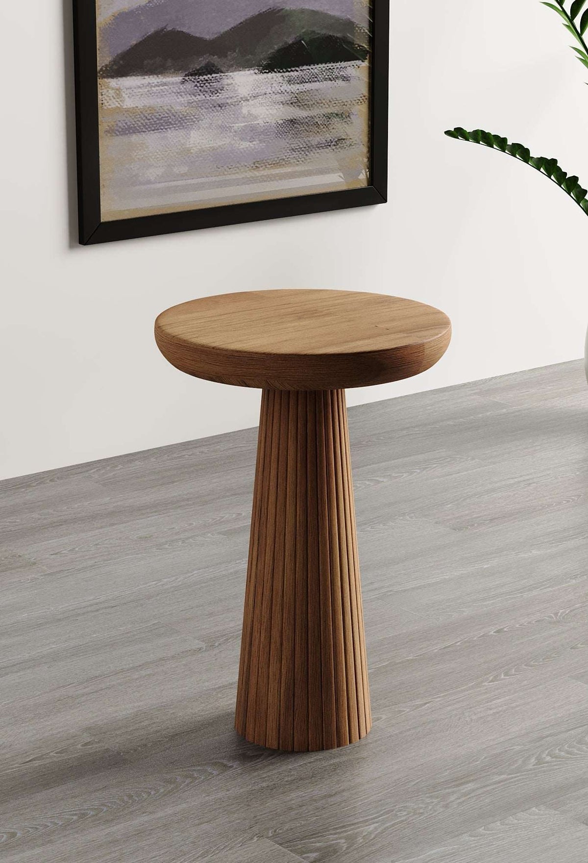 Ottawa Medium Walnut Mushroom Round Nested & Side Table  Large  
