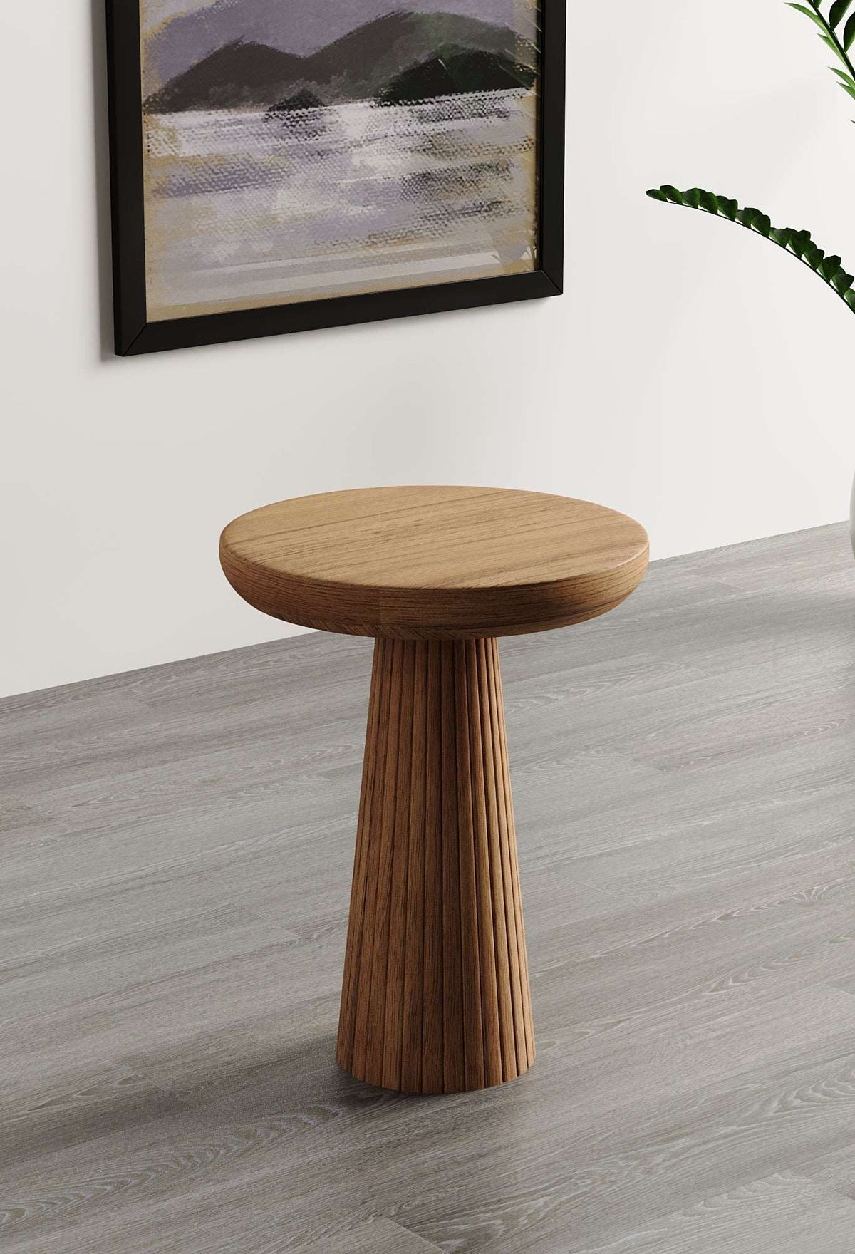Ottawa Medium Walnut Mushroom Round Nested & Side Table  Medium  