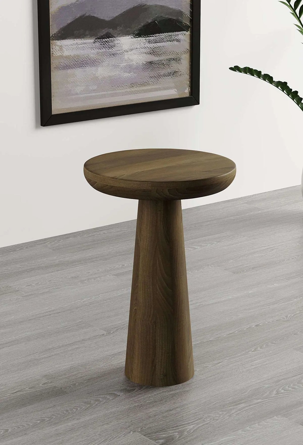 Vera Dark Walnut Mushroom Round Nested & Side Table  Large  