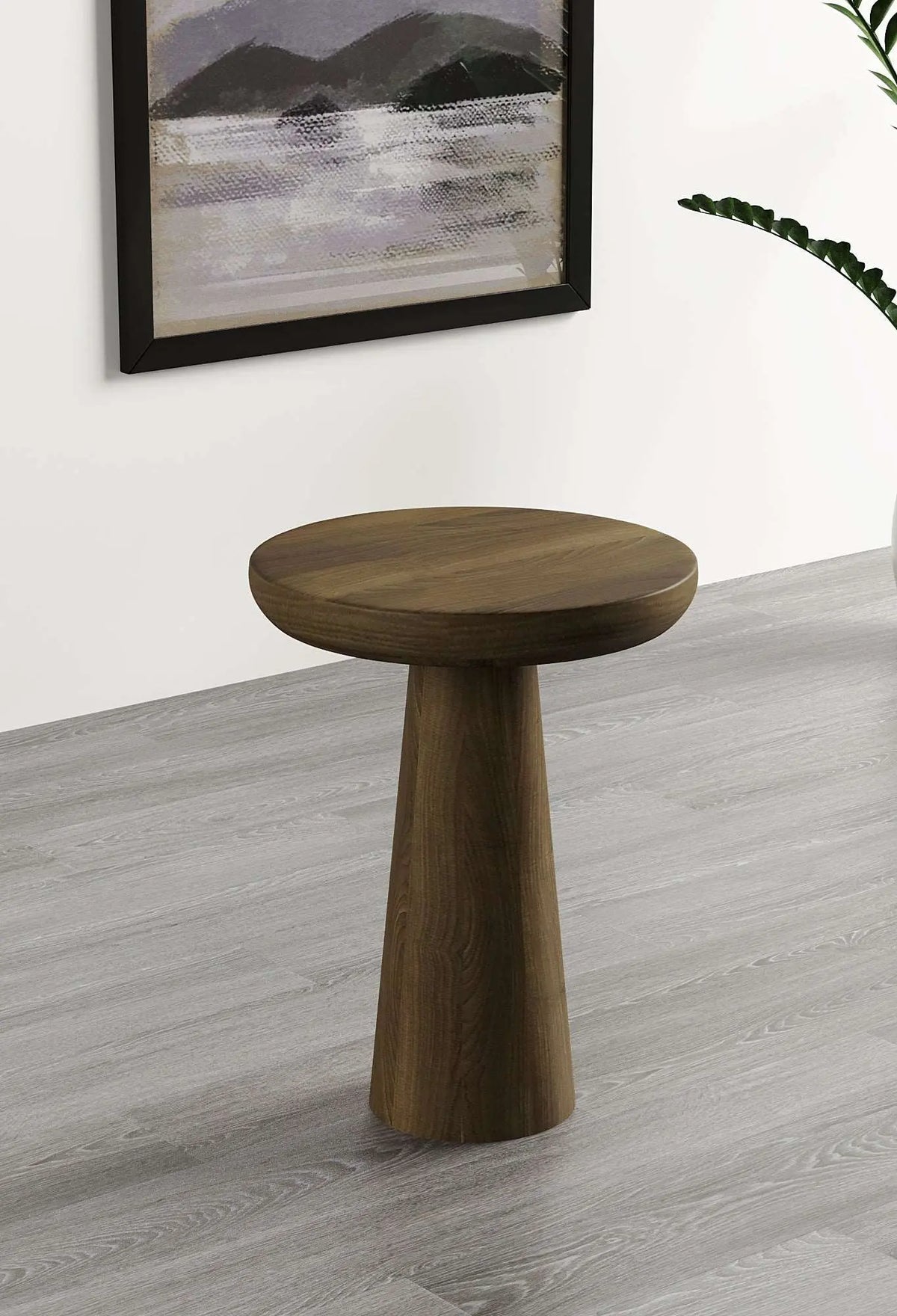 Vera Dark Walnut Mushroom Round Nested & Side Table  Medium  