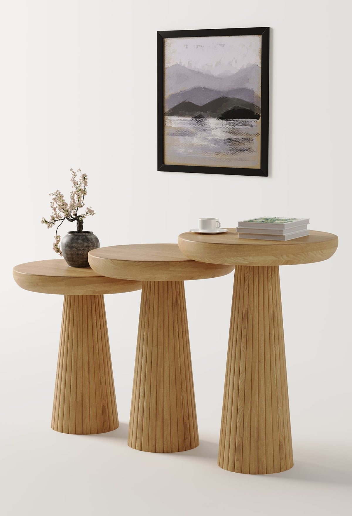 Ottawa Natural Mushroom Round Nested & Side Table Side Table   